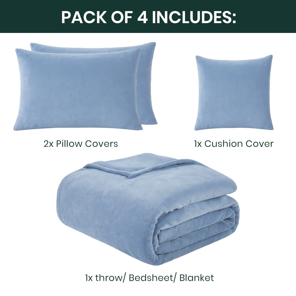 All-Season Cozy Fleece Set – Light Blue - Image 6