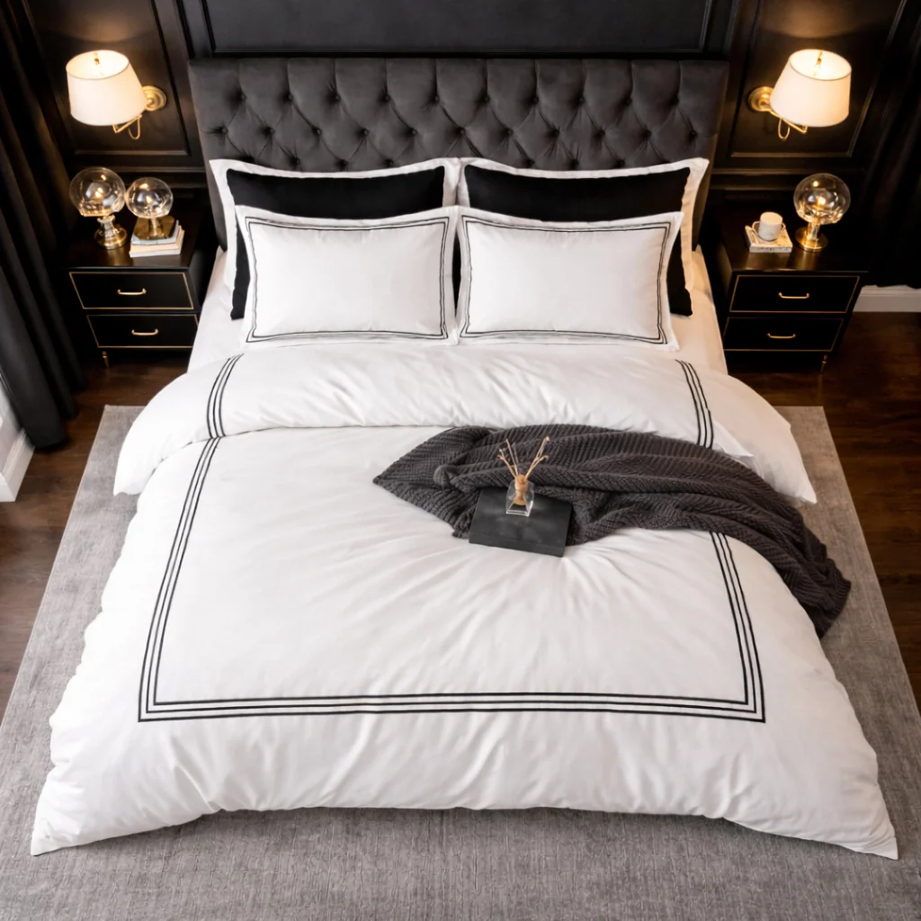 Noir Embroidered Duvet Set-3pcs - Image 4